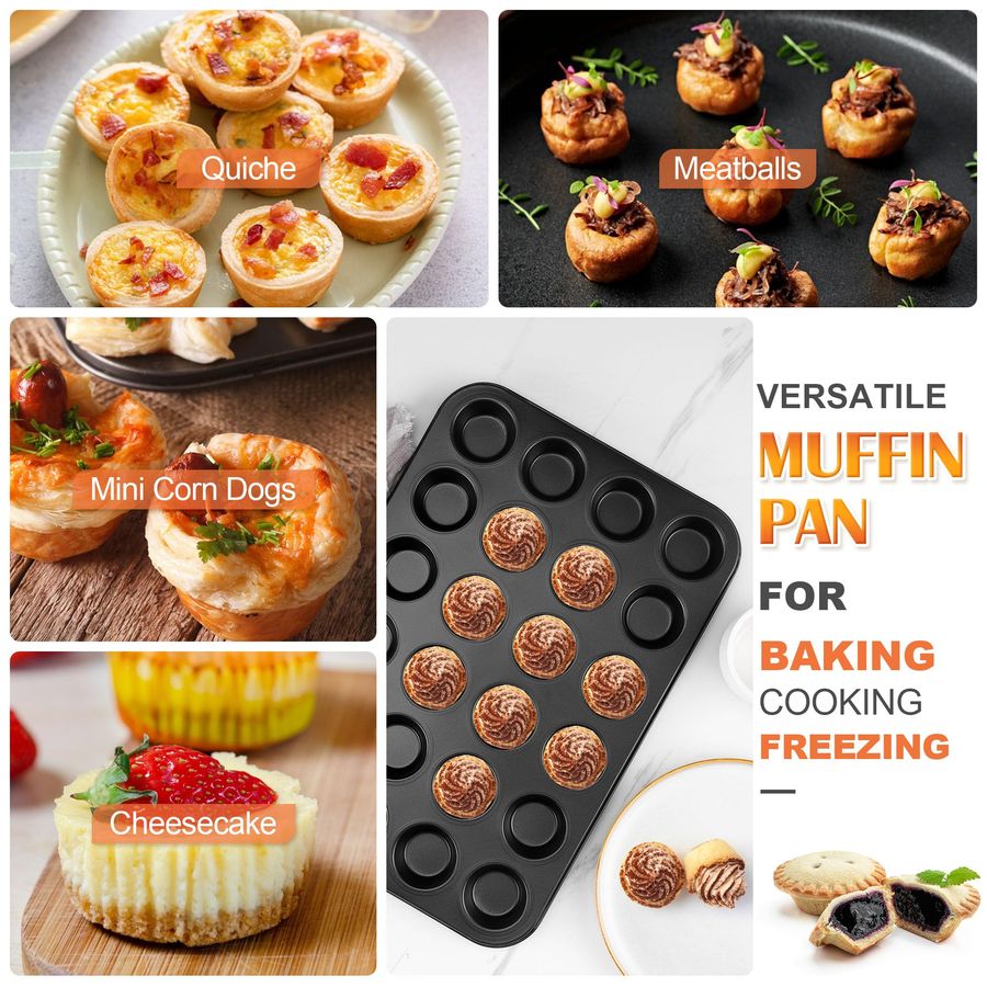 4 Pack Mini Muffin Pan 24Cup N – Muffin Tin Nonstick recenzja i cena