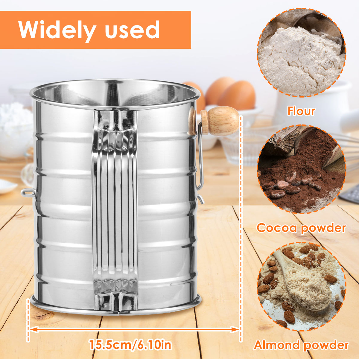 Flour Sifter Stainless Steel F – Baking Powder Kitchen recenzja i cena