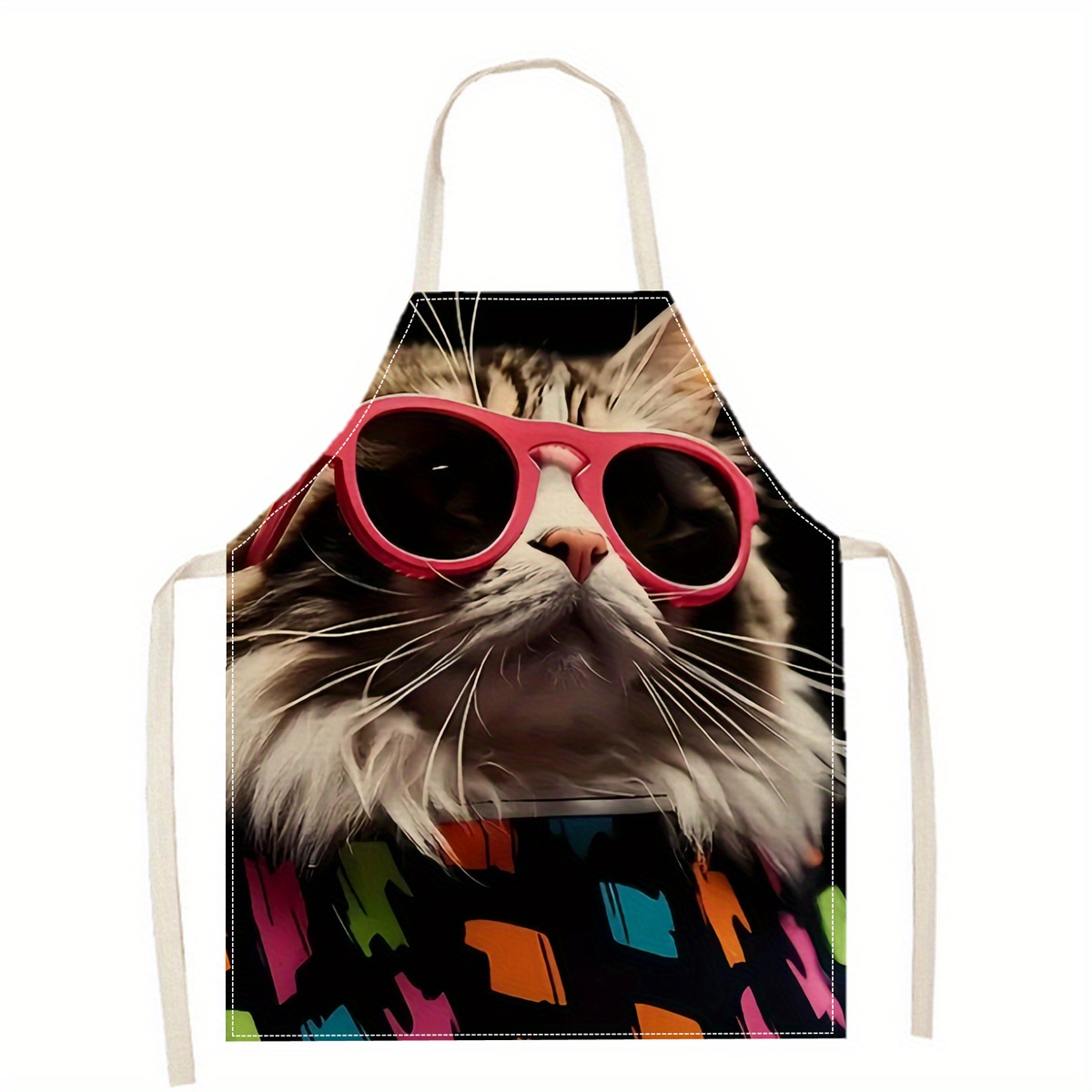 Linen Apron Funny Cat Sunglass – Kitchen Baking Area Ideas recenzja i cena